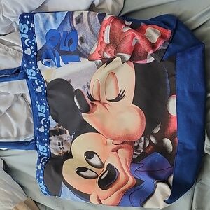 Disney Parks 2015 Mickey And Minnie Canvas Tote Bag J162